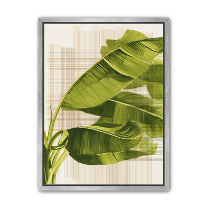 Banana leaves against the grid