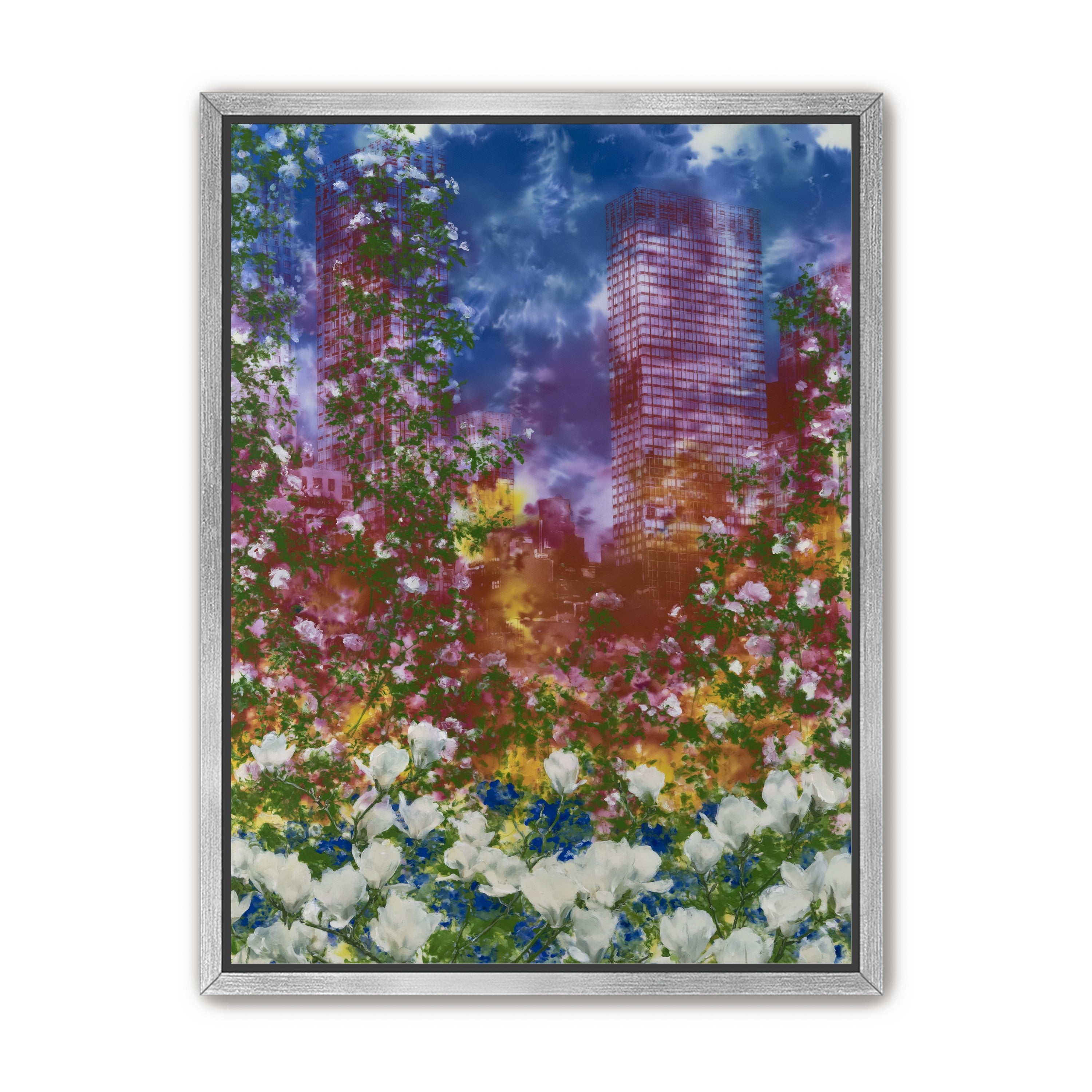 Flowers before storm towers
