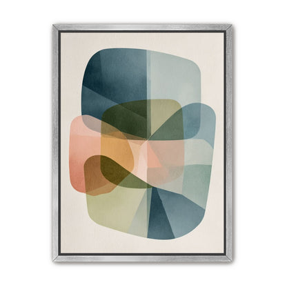 Muted blues folding through peach