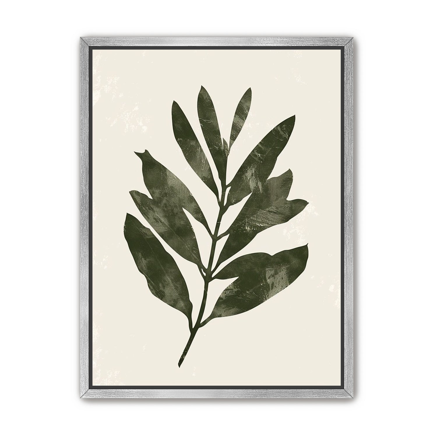Still branch on pale paper