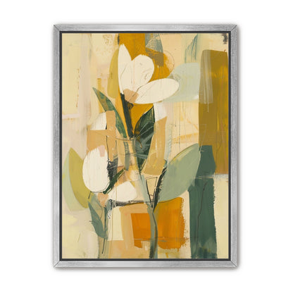White forms within ochre blocks