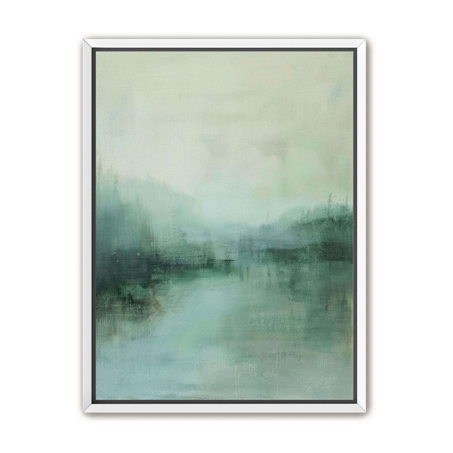 Misty harbor with boats