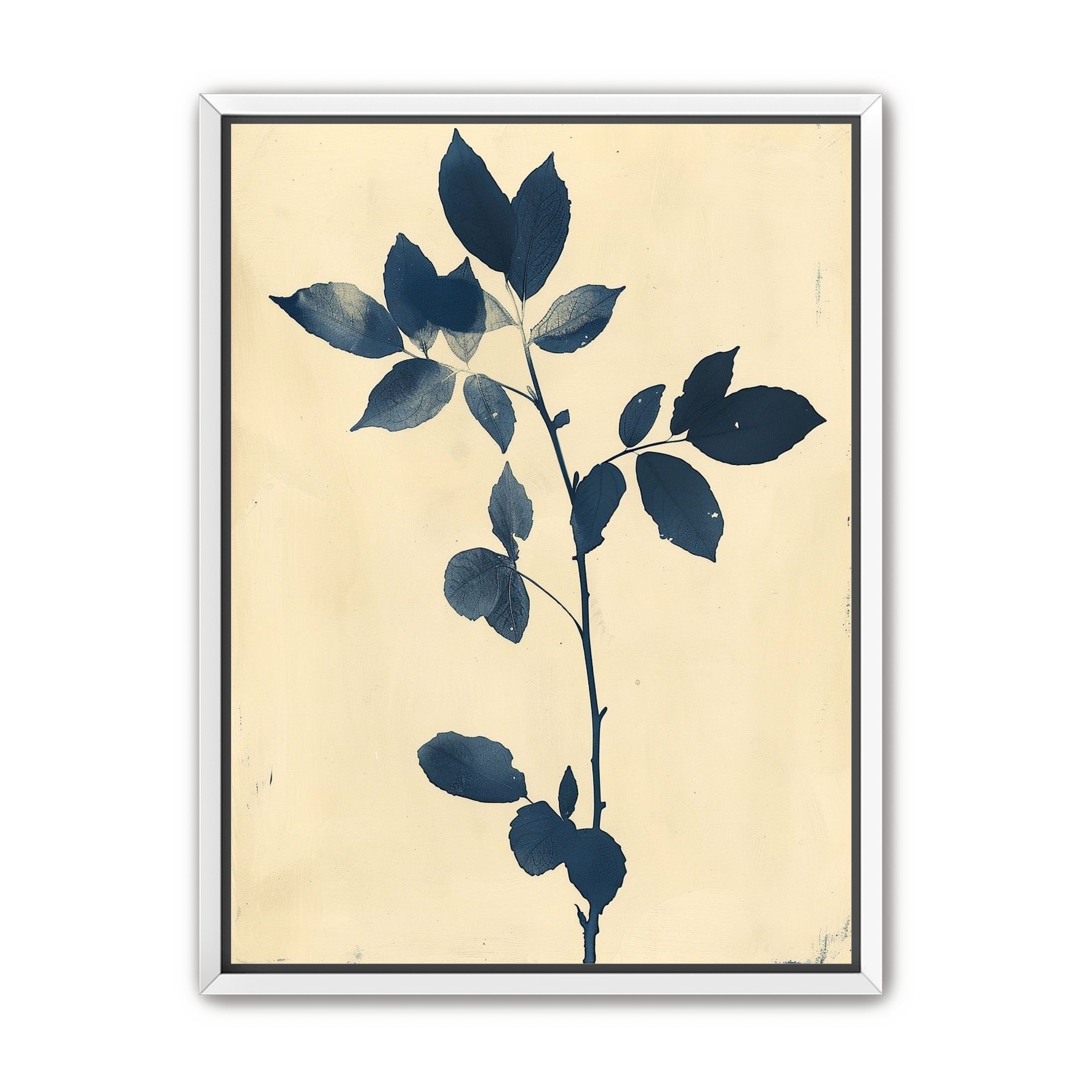Blue leaves on cream air
