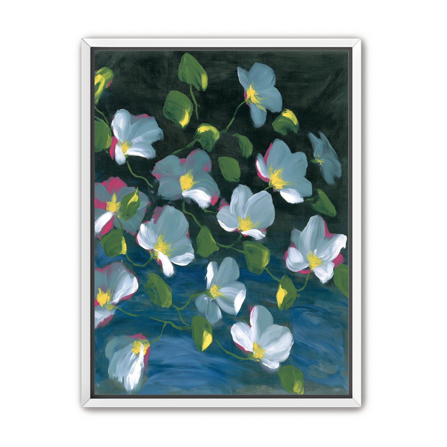 Pale blooms on black
