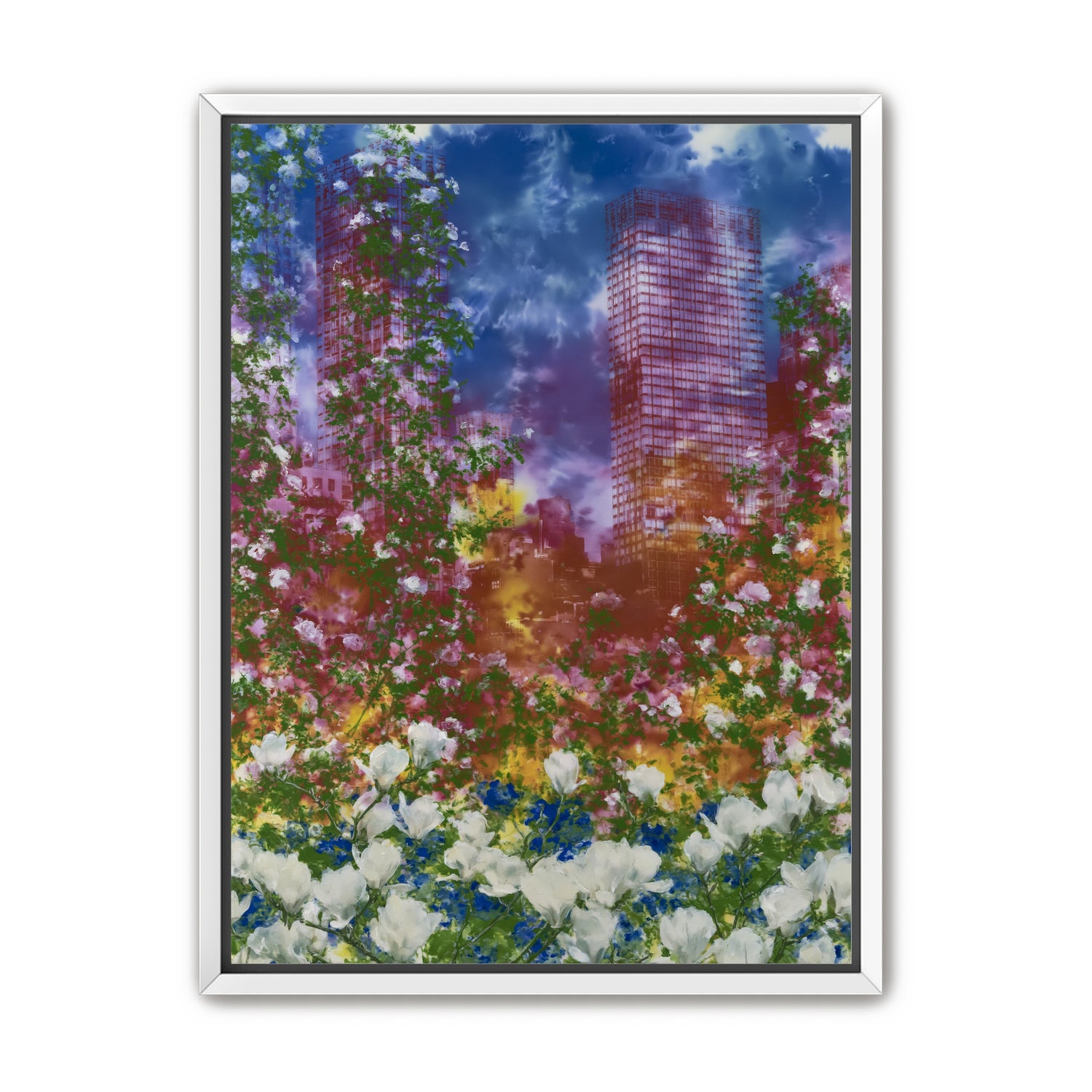 Flowers before storm towers