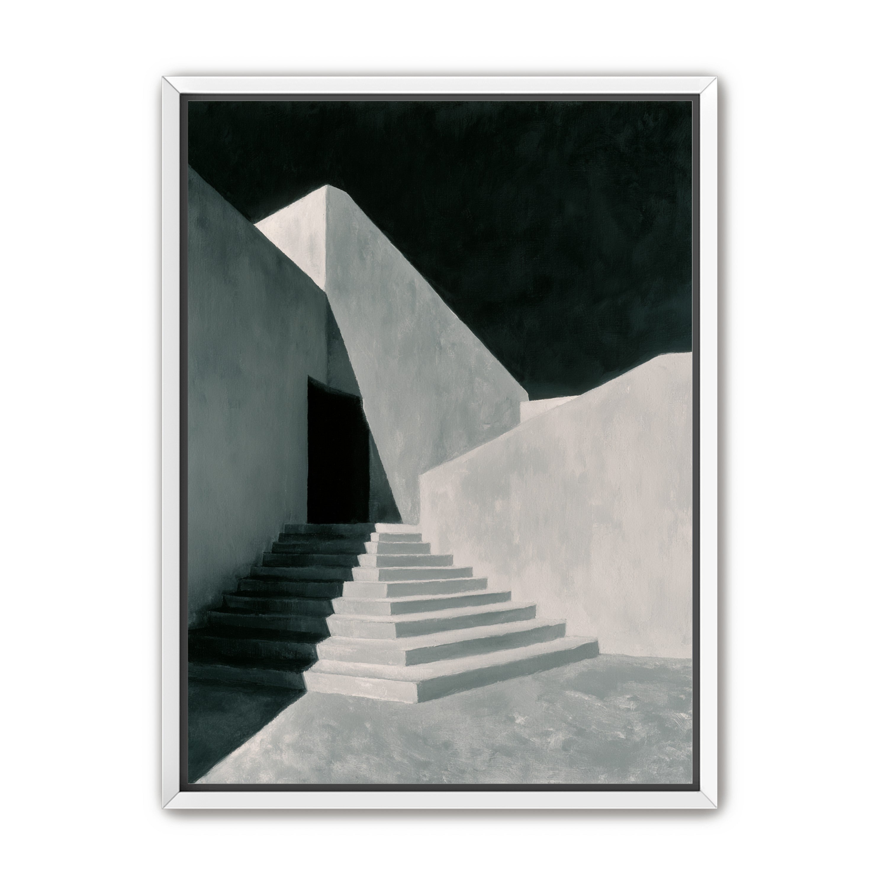 Stairs into the black doorway
