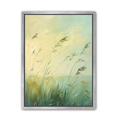Windbent beach grass sky