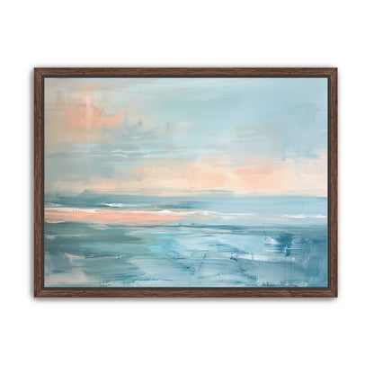 Peach light on blue sea