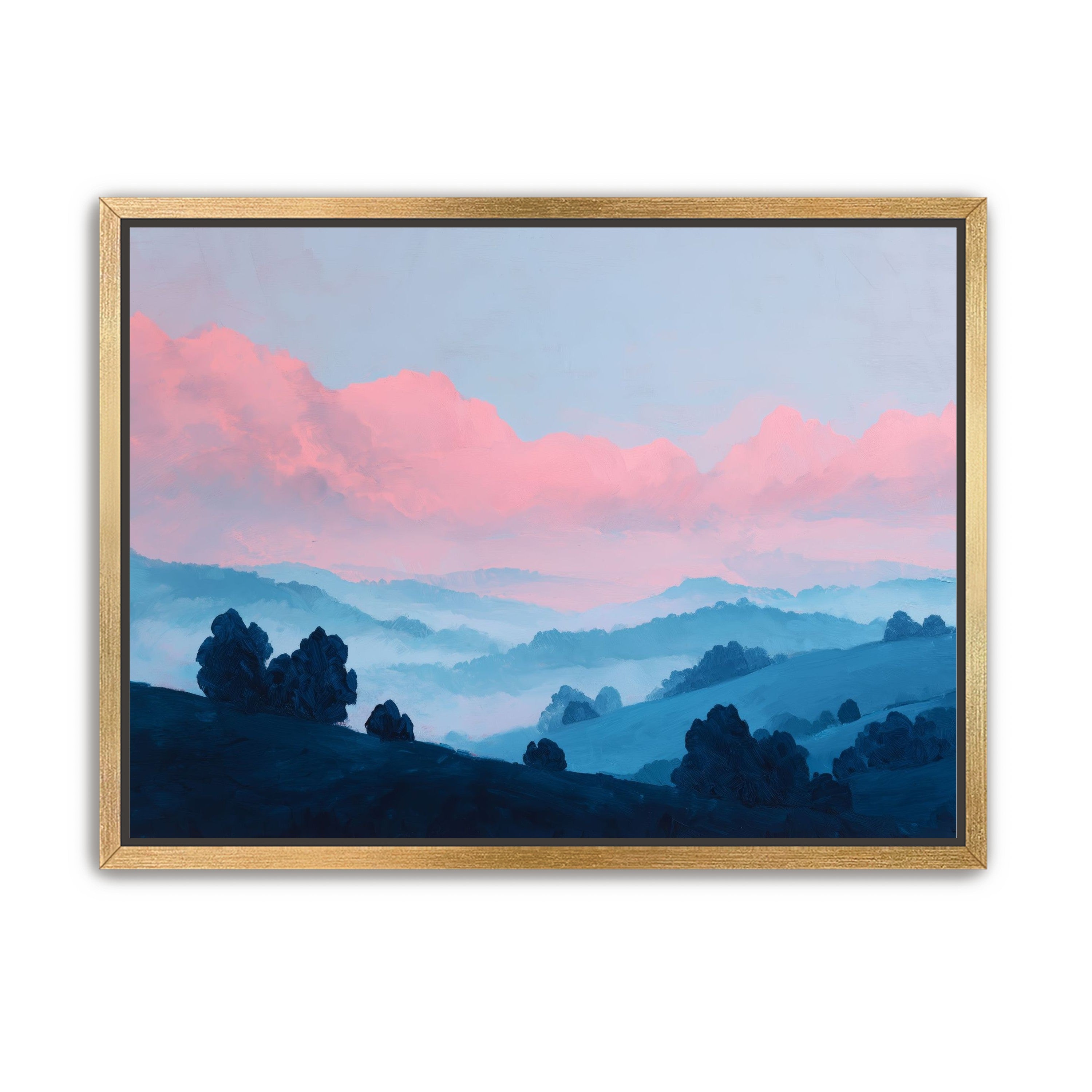 Pink Cloud Band Over Blue Ridges