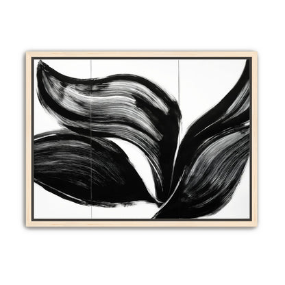 Three petals in black ink