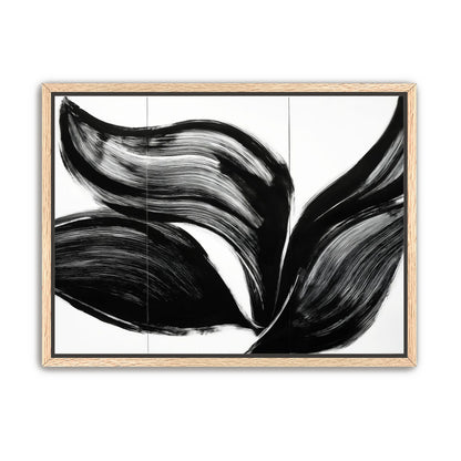 Three petals in black ink