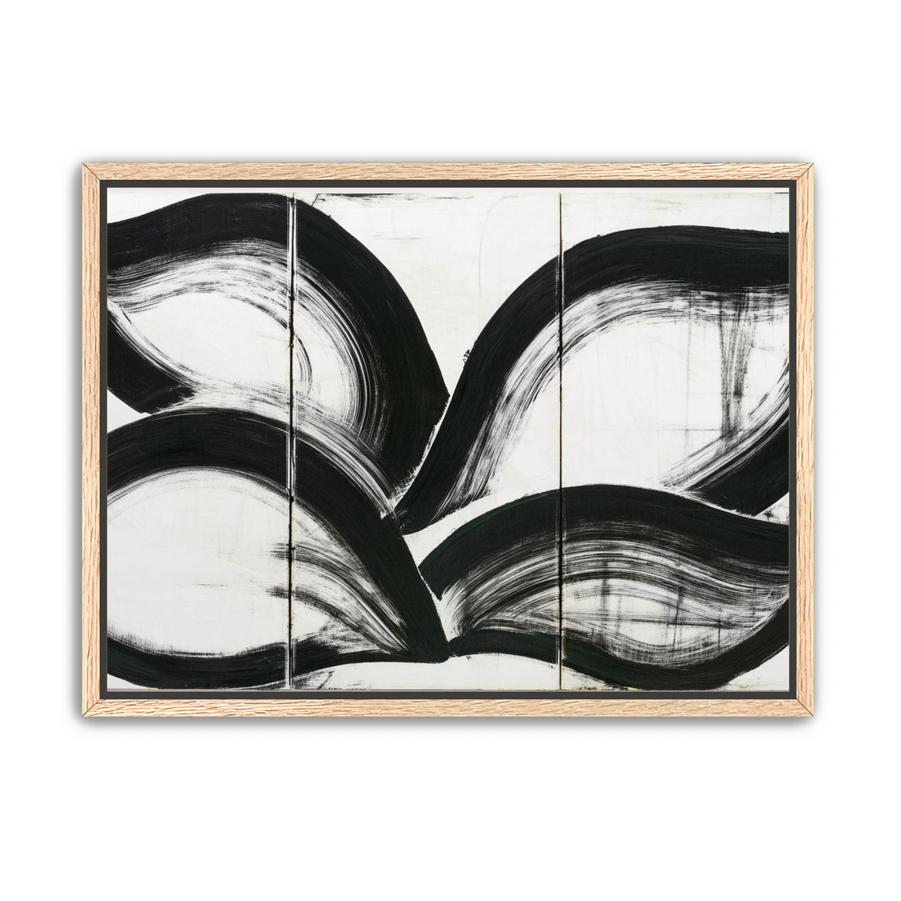 Black arcs across white panels