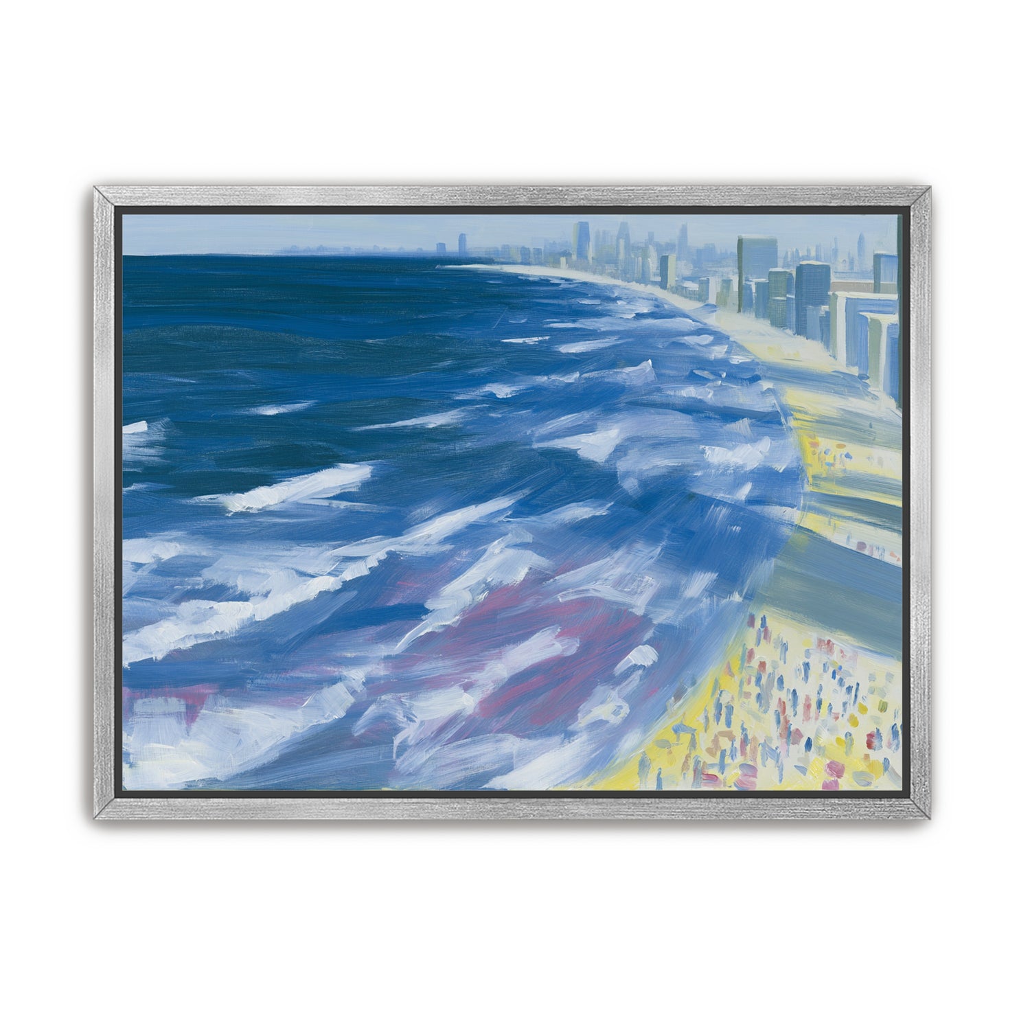 White surf along the skyline