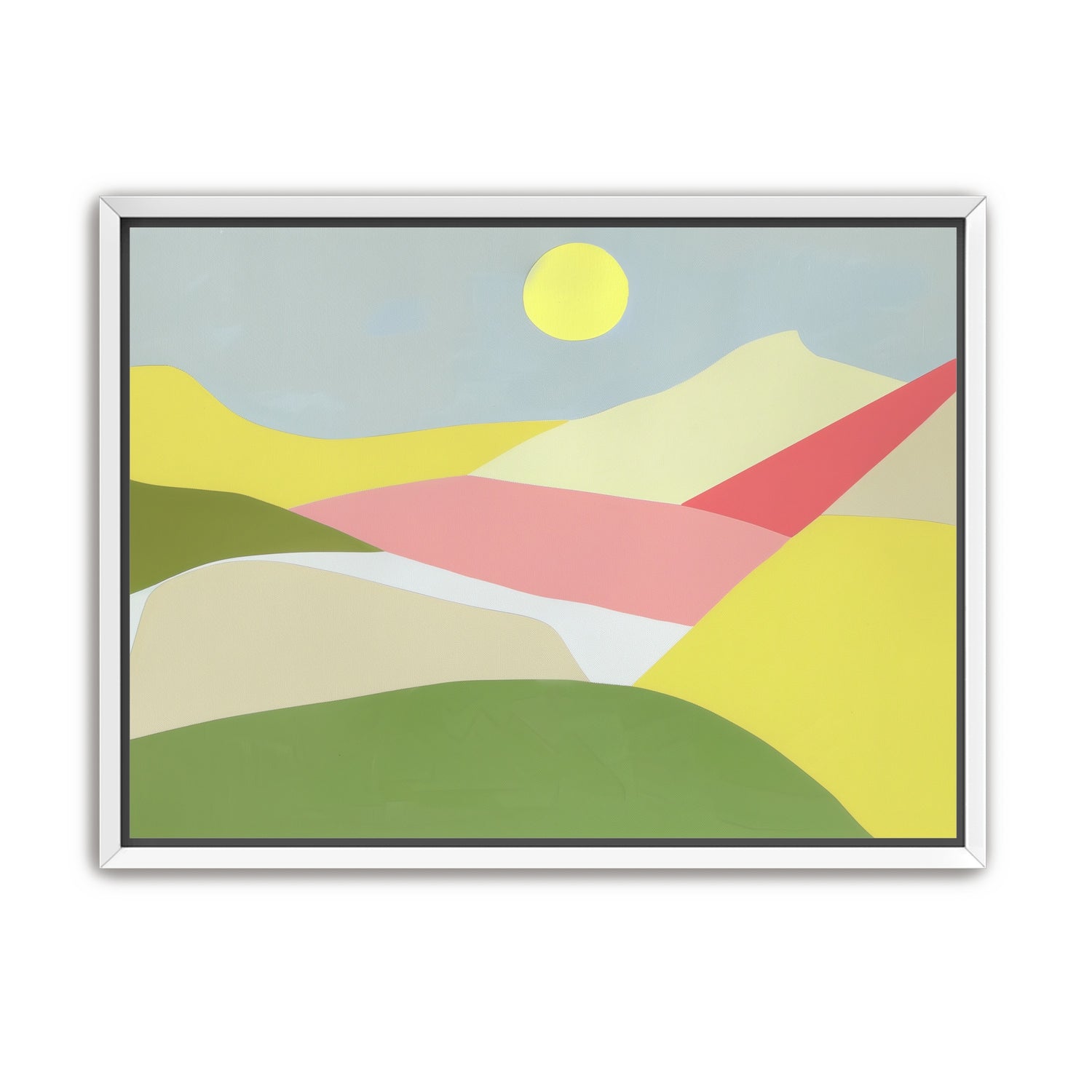 Yellow sun over red fields