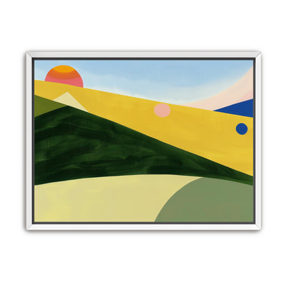 Three suns over rolling hills