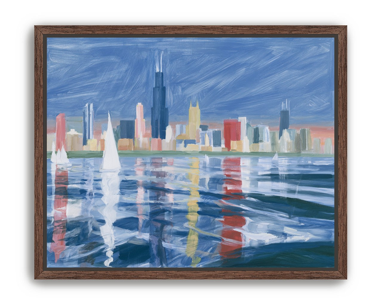 Sailboats before the skyline