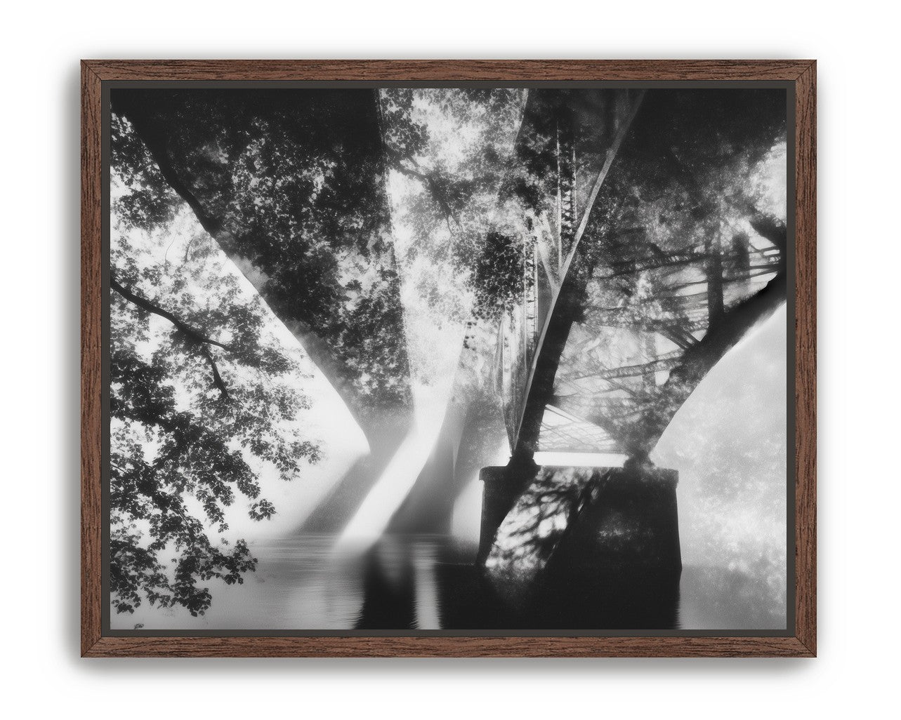 Steel Bridge Over a Slow River in Sunlight