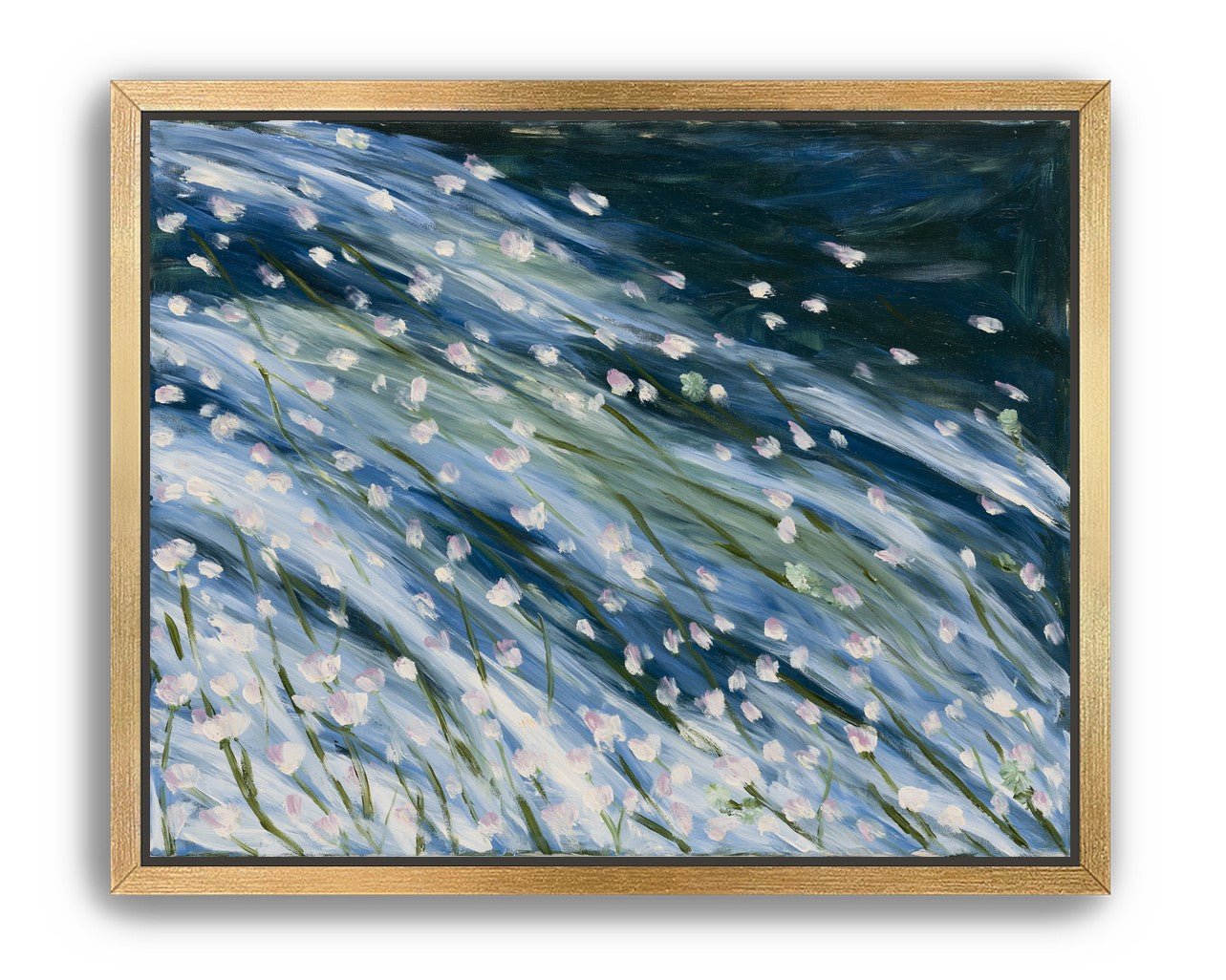 Flowers in a blue rush