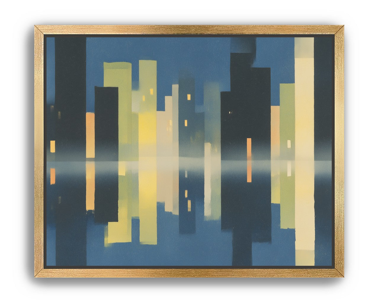 Night towers in still water