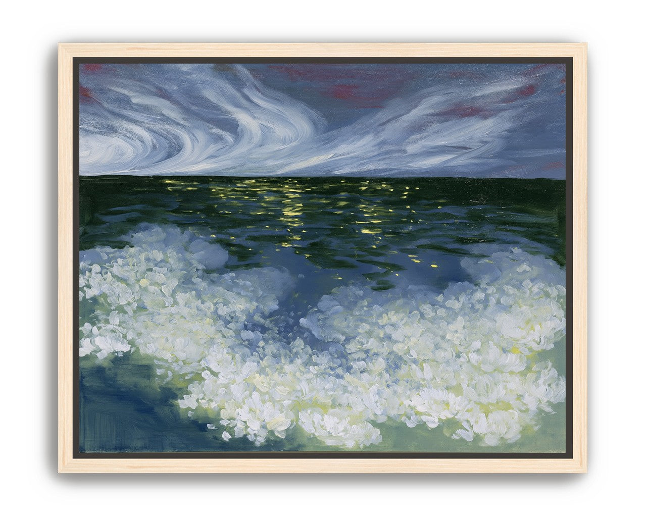 Foam and starlight at sea