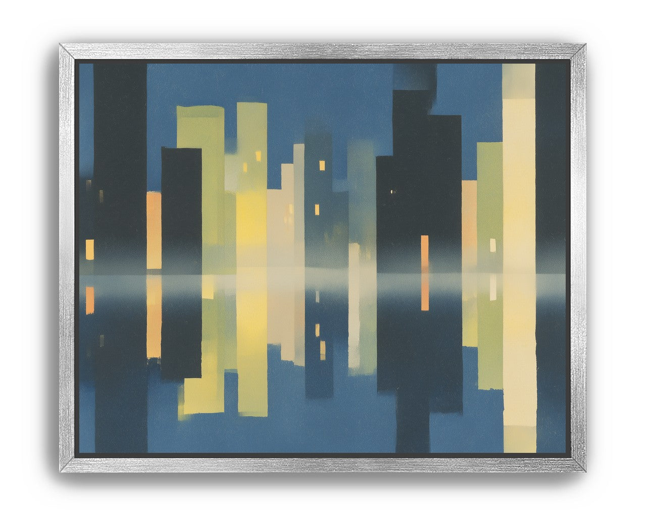 Night towers in still water