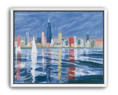 Sailboats before the skyline