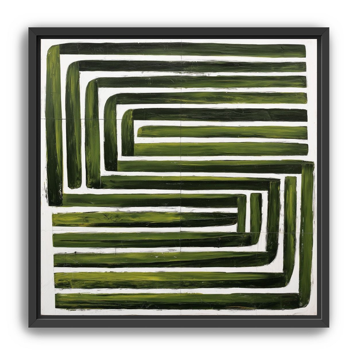 Green maze on white