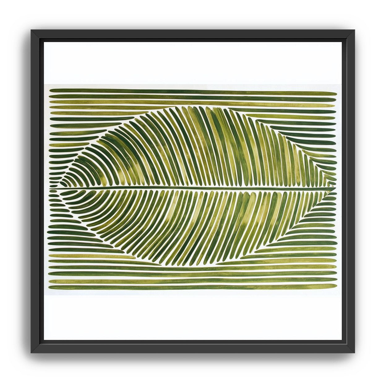 Palm frond in green bands