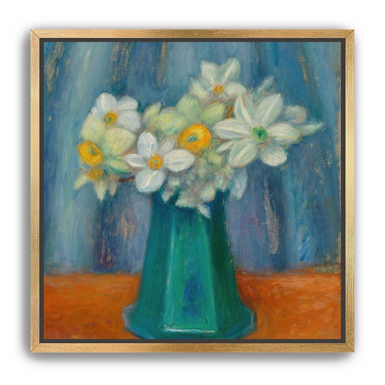 Daisies in green glass
