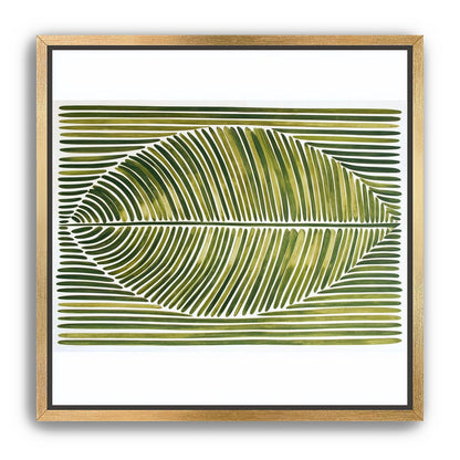 Palm frond in green bands