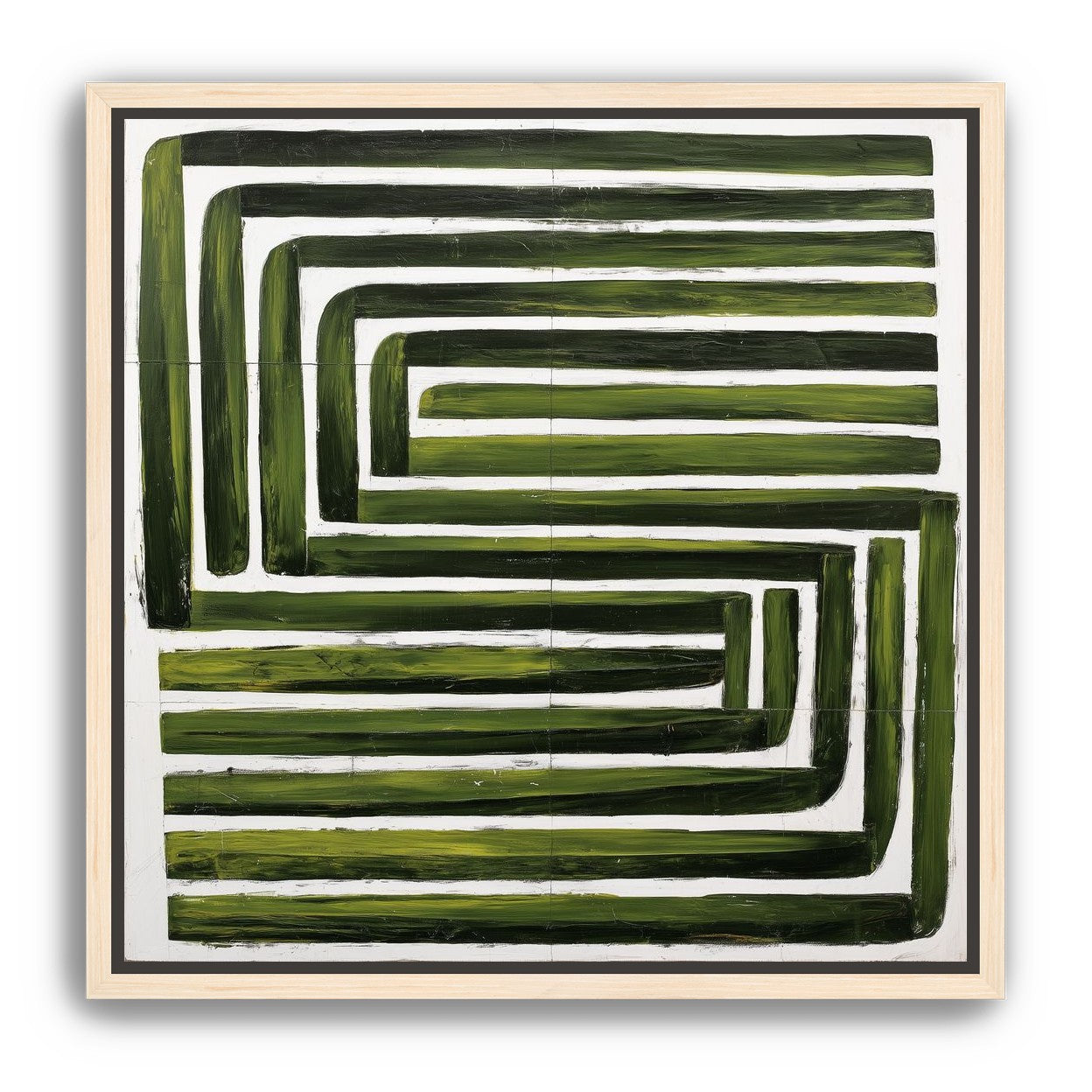 Green maze on white