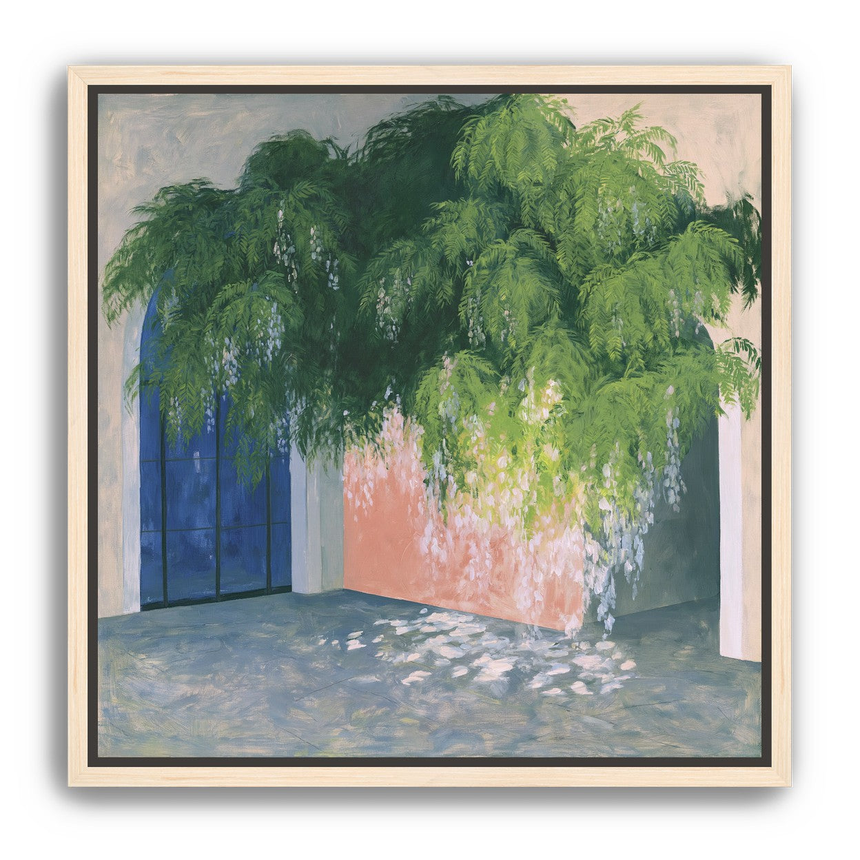 Blossoms over the blue door