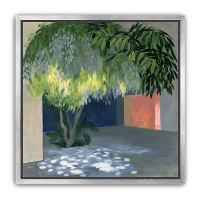 Spotted light under blossoms