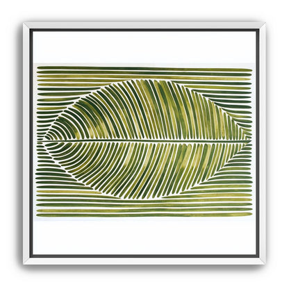 Palm frond in green bands