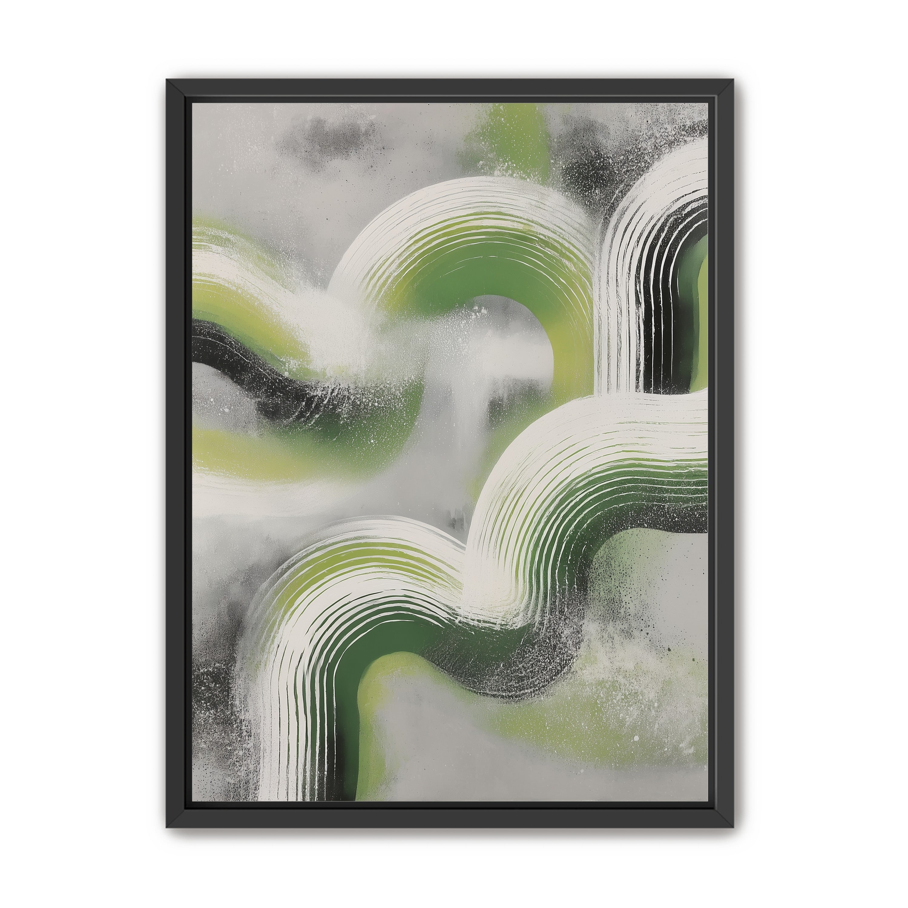 White arcs in green haze