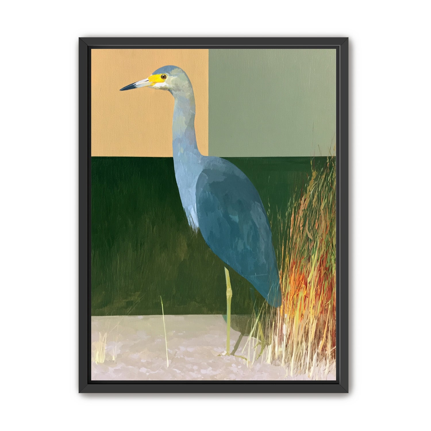 A heron beside the reeds