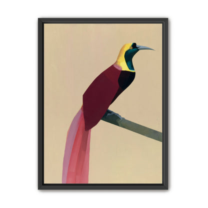 A bright bird on a branch