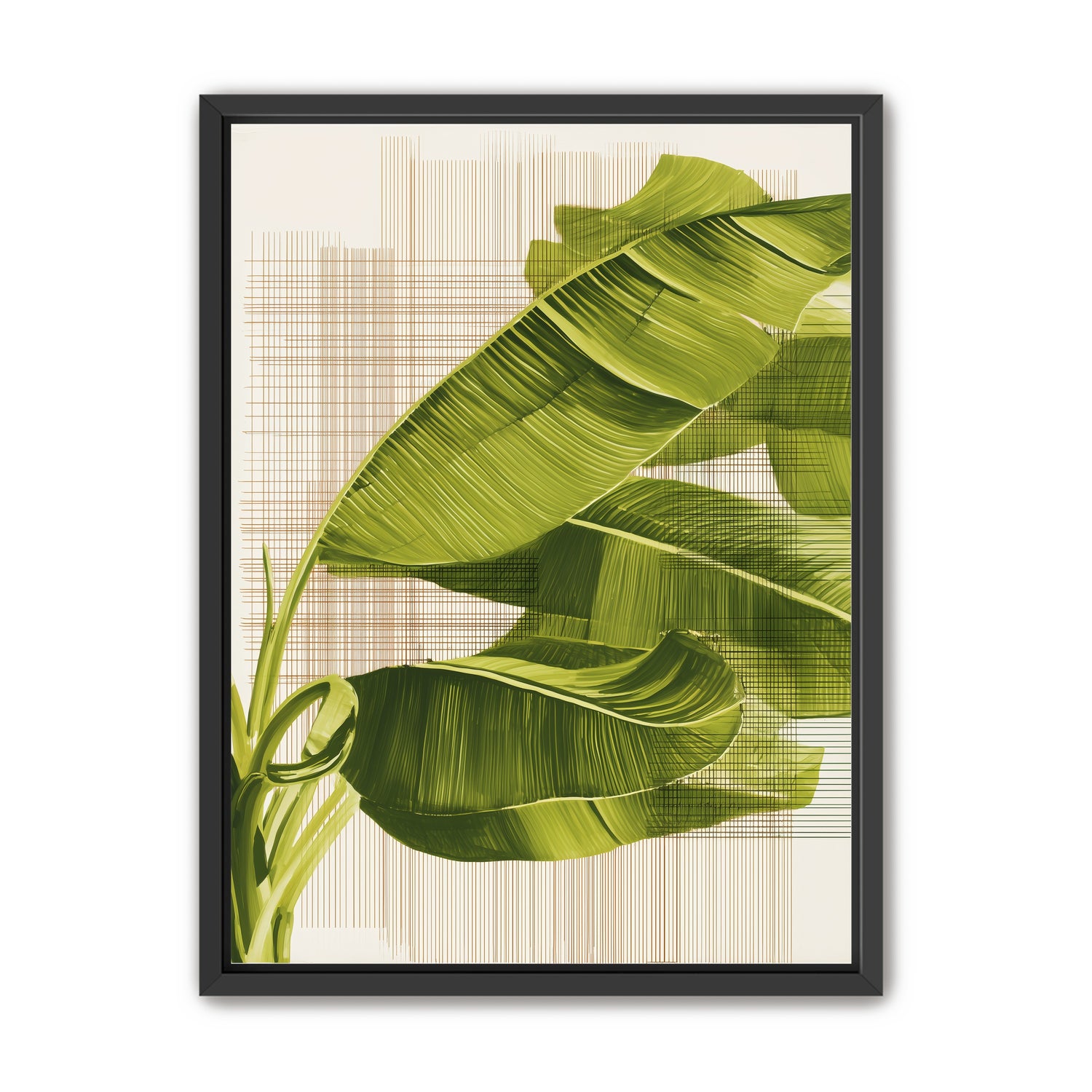 Banana leaves against the grid