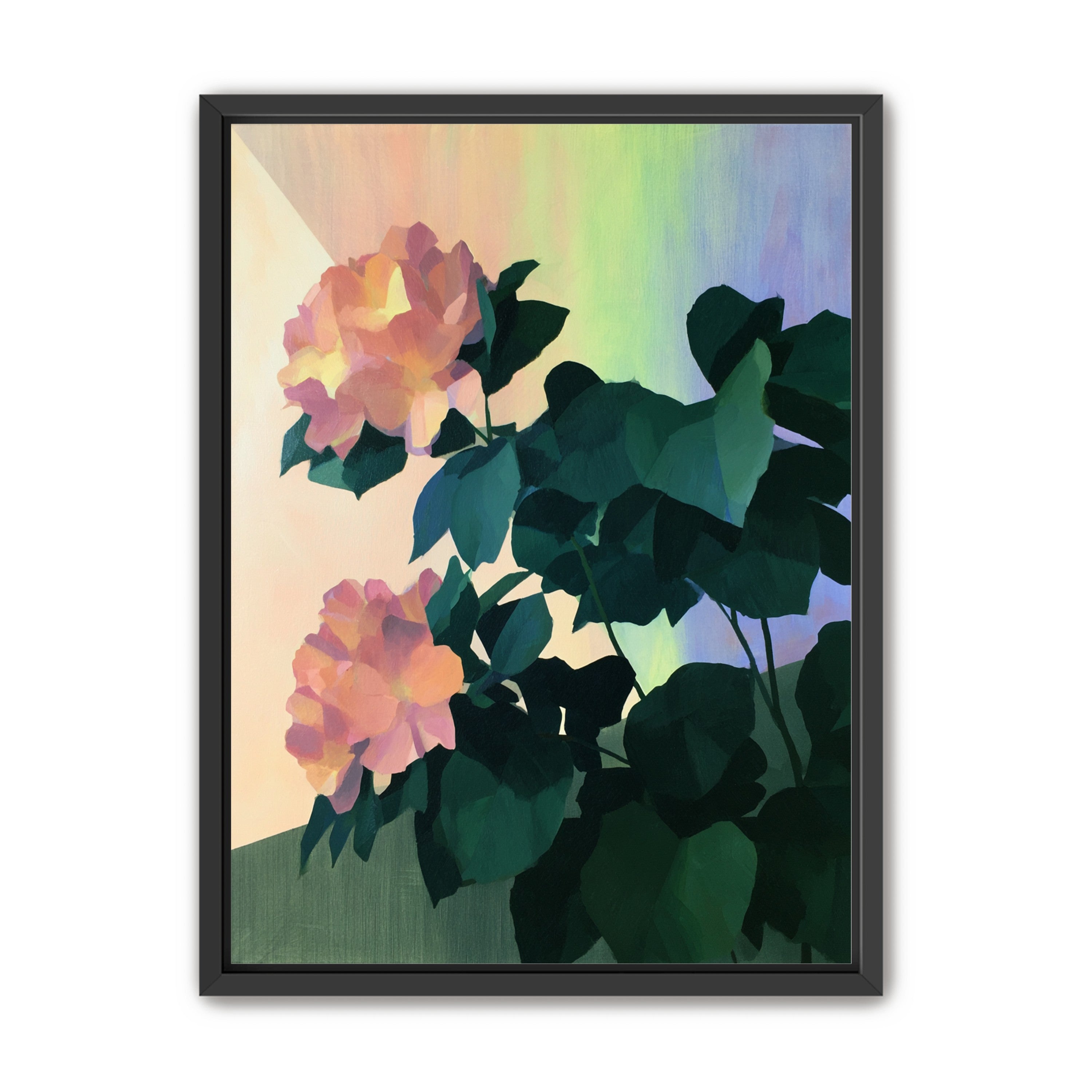 Roses against a pastel sky