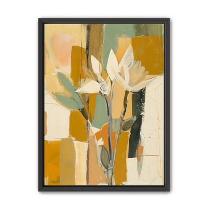 White flowers in ochre light