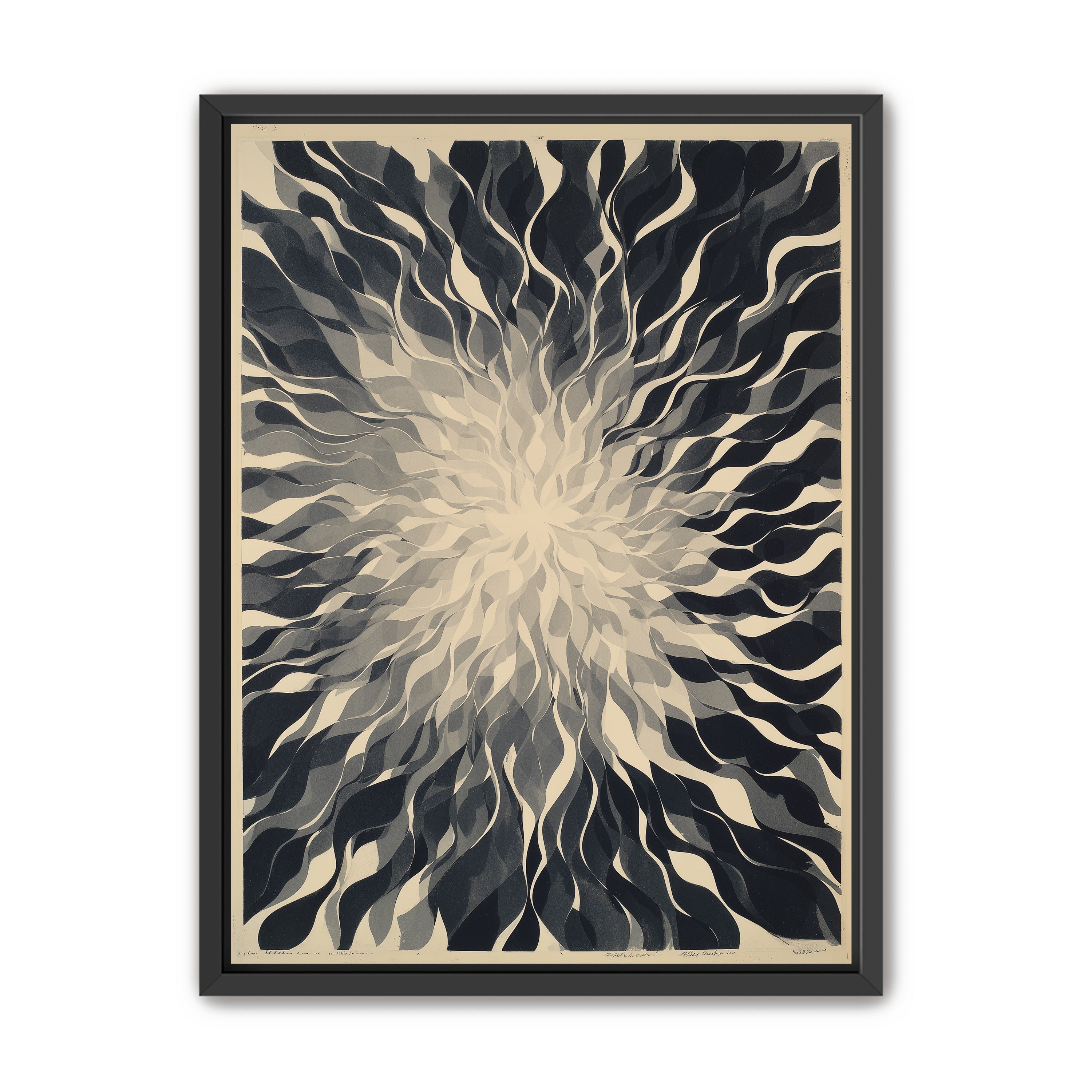 Pale center in black sweep