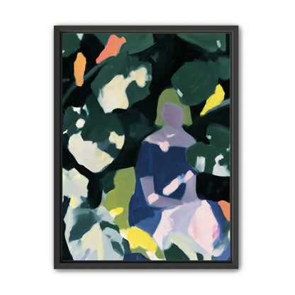 Figure in garden shadows