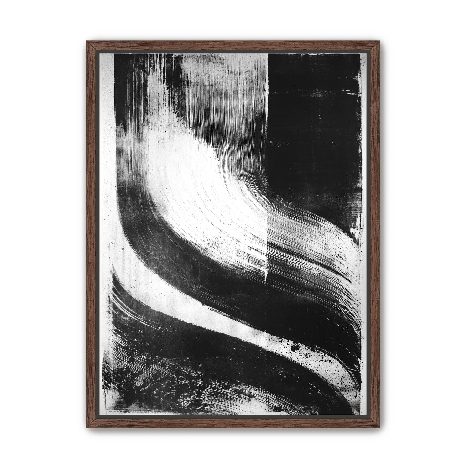 Scraped arcs in black ink