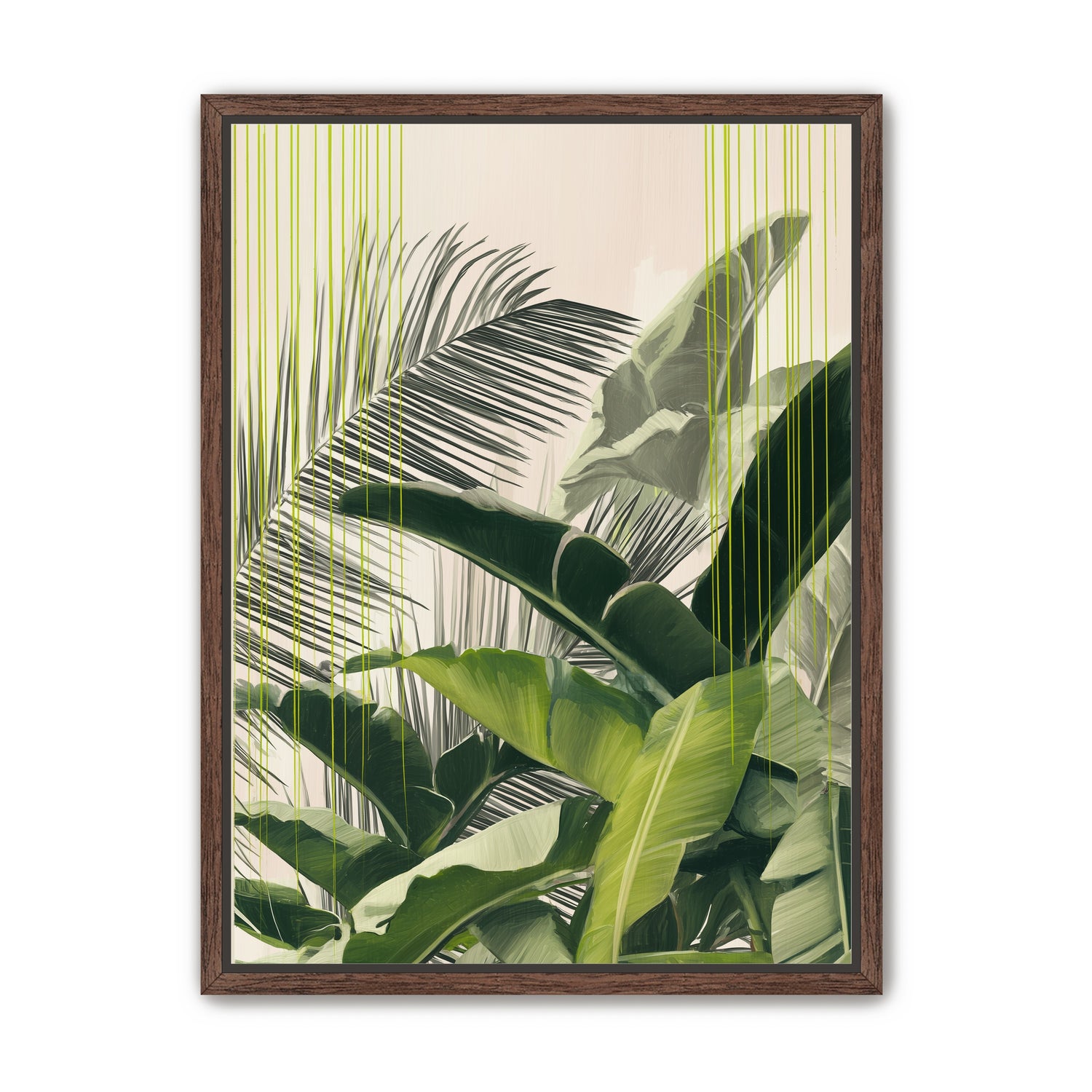 Green drips over palms