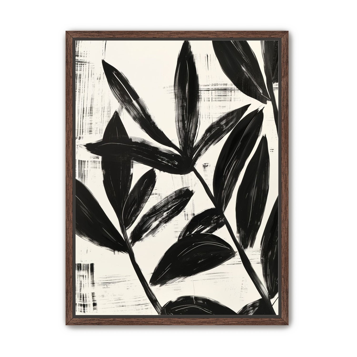 Black leaves on white grain