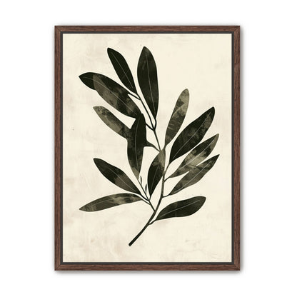 Charcoal leaves on ivory paper