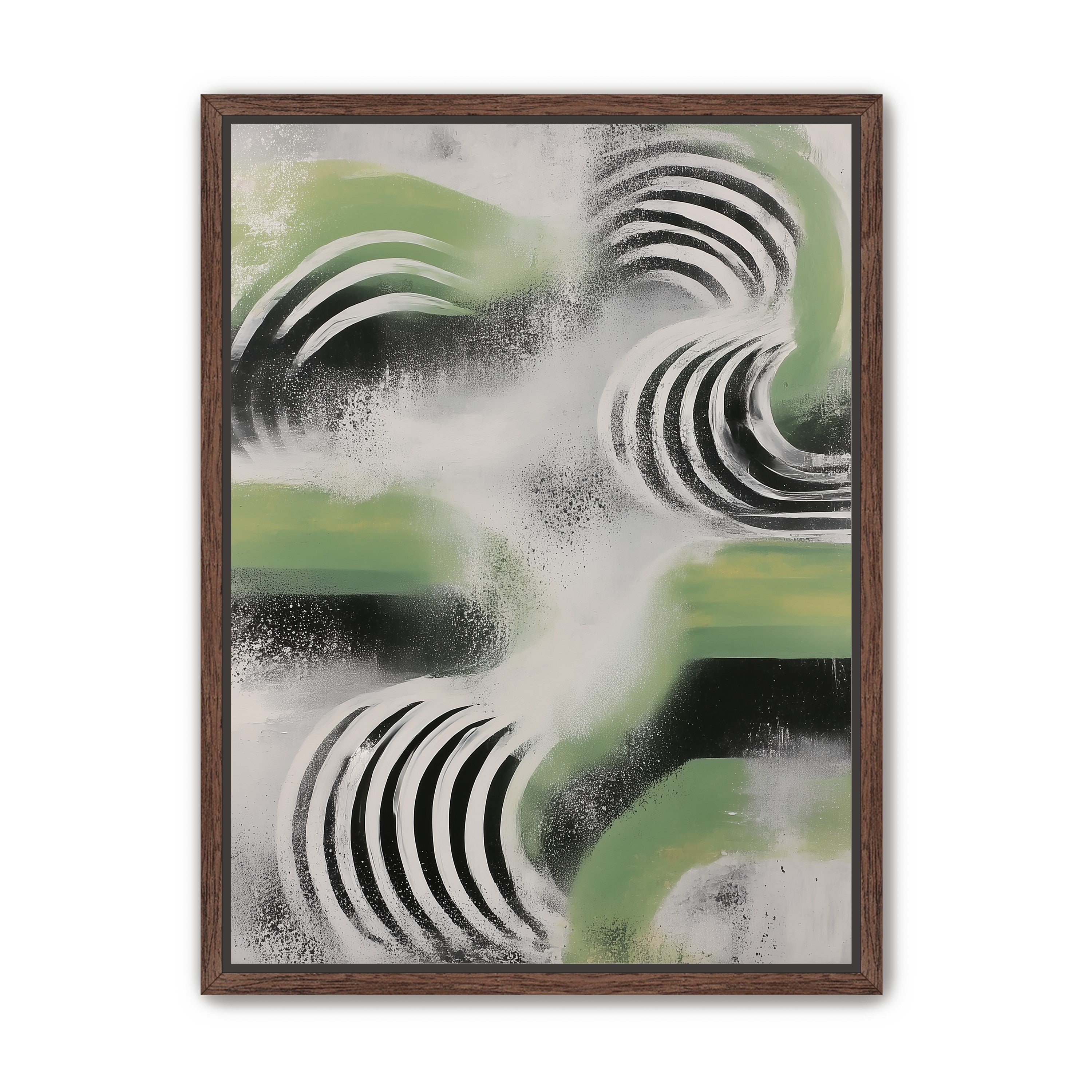 Curved bands in drifting haze