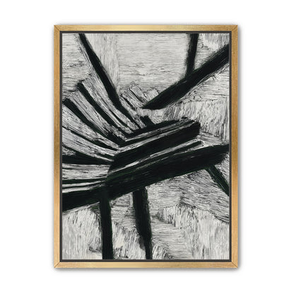Black cuts through white grain
