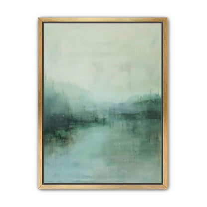 Misty harbor with boats