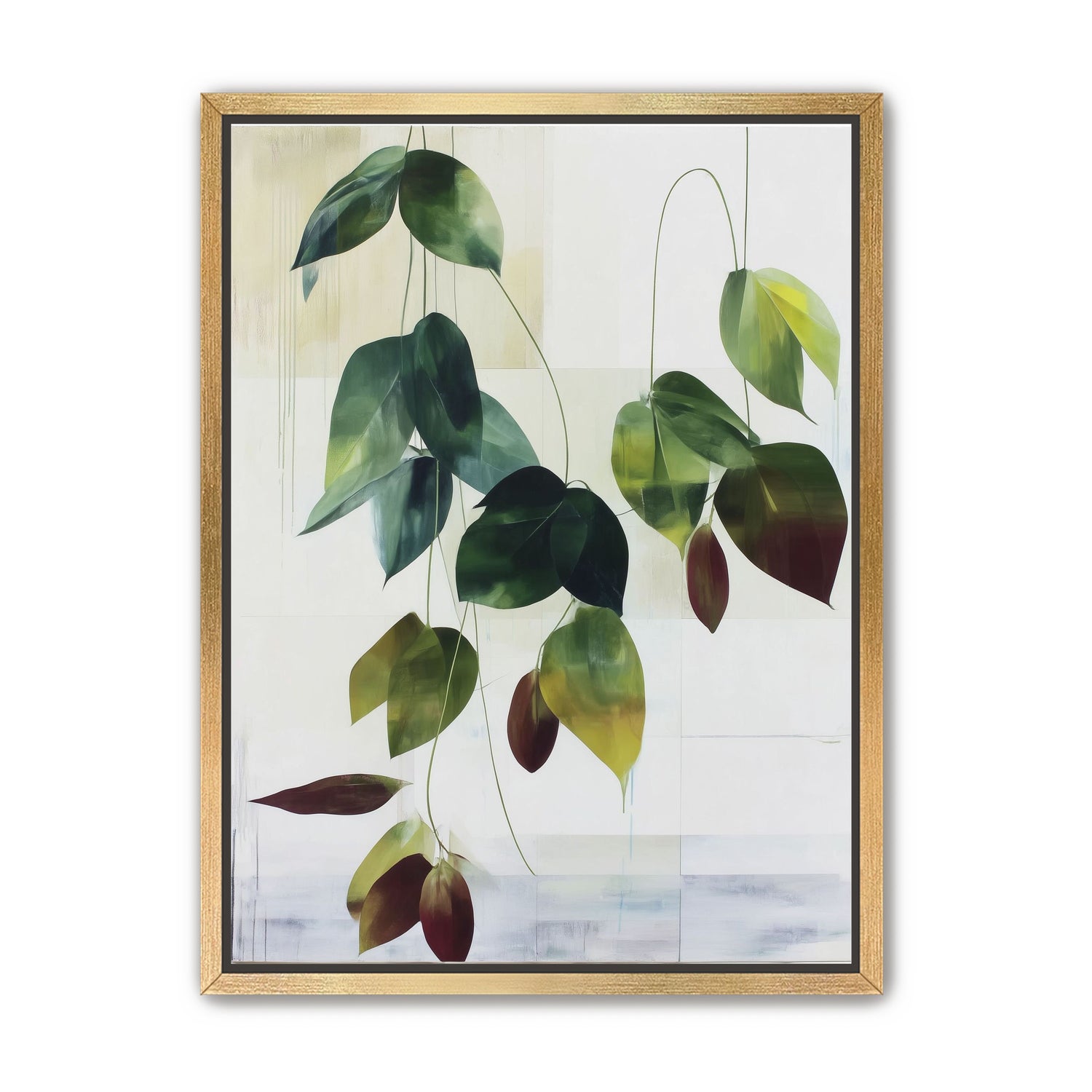 Leaves suspended in quiet air